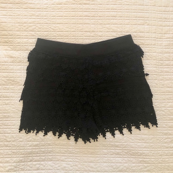 Express Pants - Express Black Crochet Lace Shorts